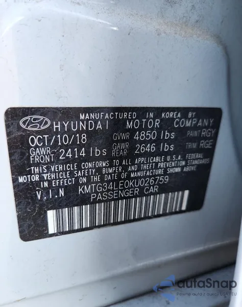 2019 Genesis G70 Prestige из США, поврежденный, VIN KMTG34LE0KU026759